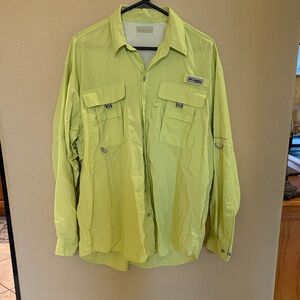 Columbia Men's Casual Button Down Shirt - Light Green